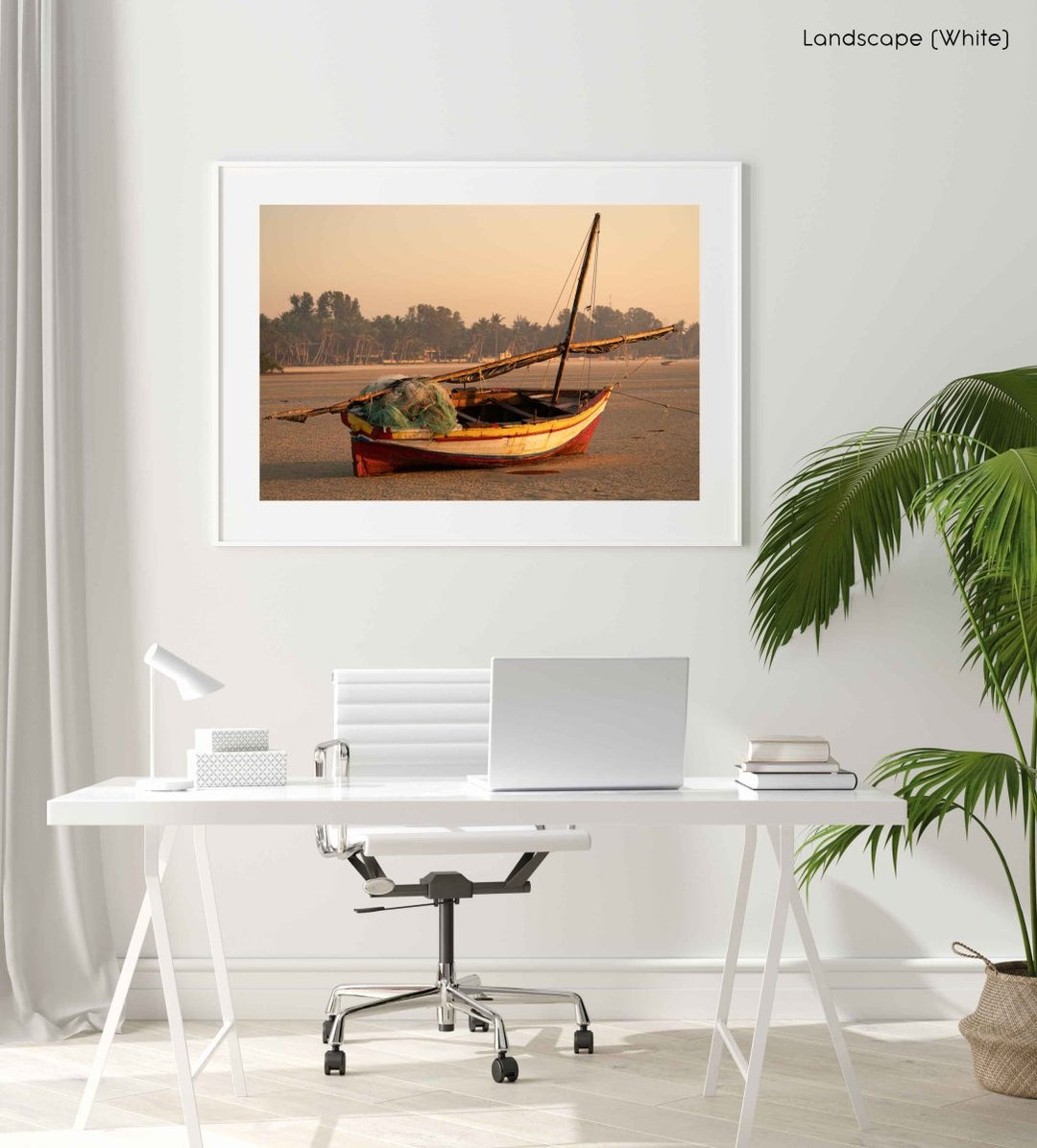 Framed Artwork with a white frame  in an office space