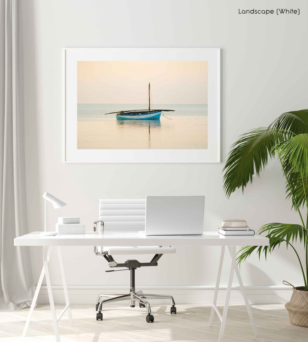 Framed Artwork with a white frame  in an office space
