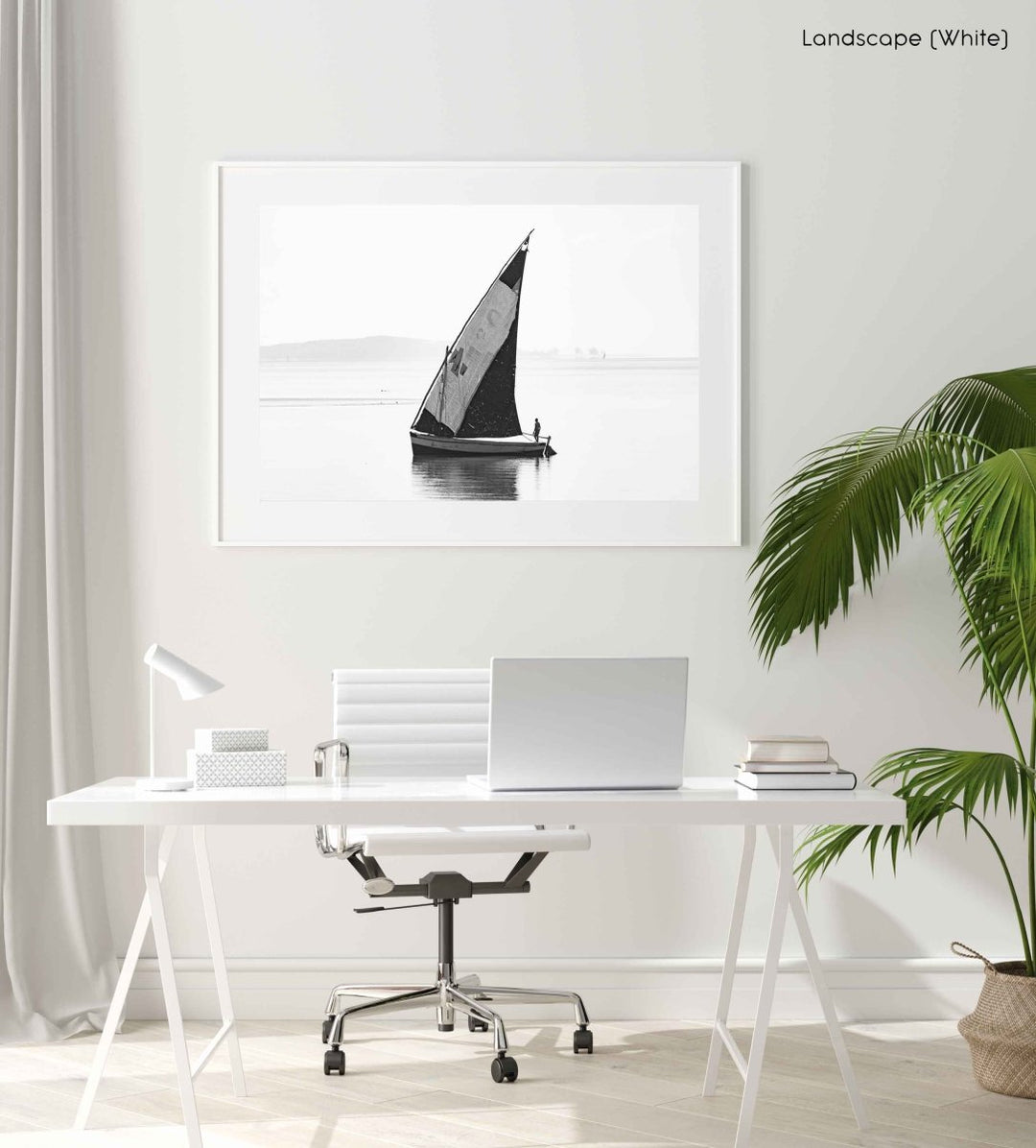 Framed Artwork with a white frame  in an office space