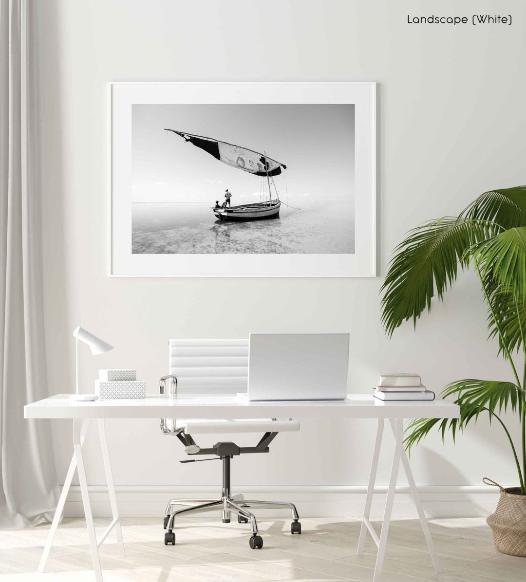 Framed Artwork with a white frame  in an office space