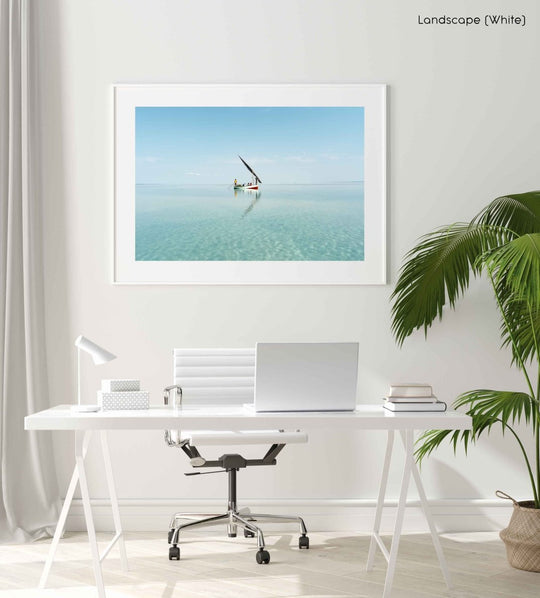 Framed Artwork with a white frame  in an office space