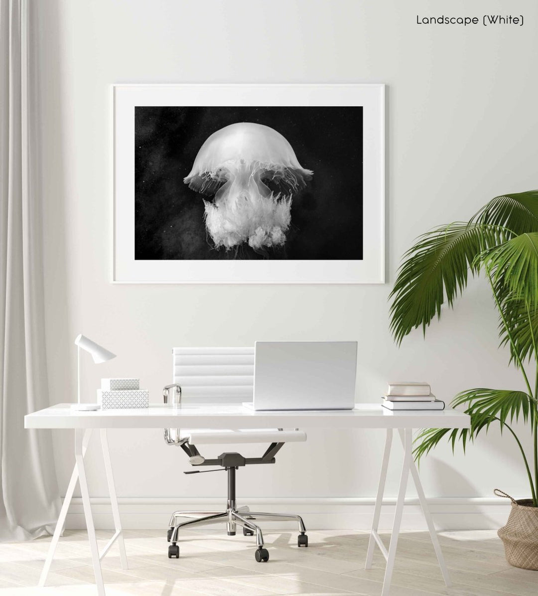 Framed Artwork with a white frame  in an office space