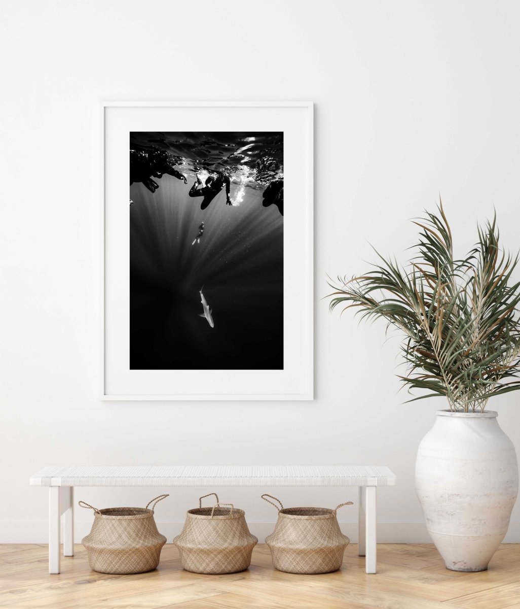 Framed Artwork with a white frame in an office space
