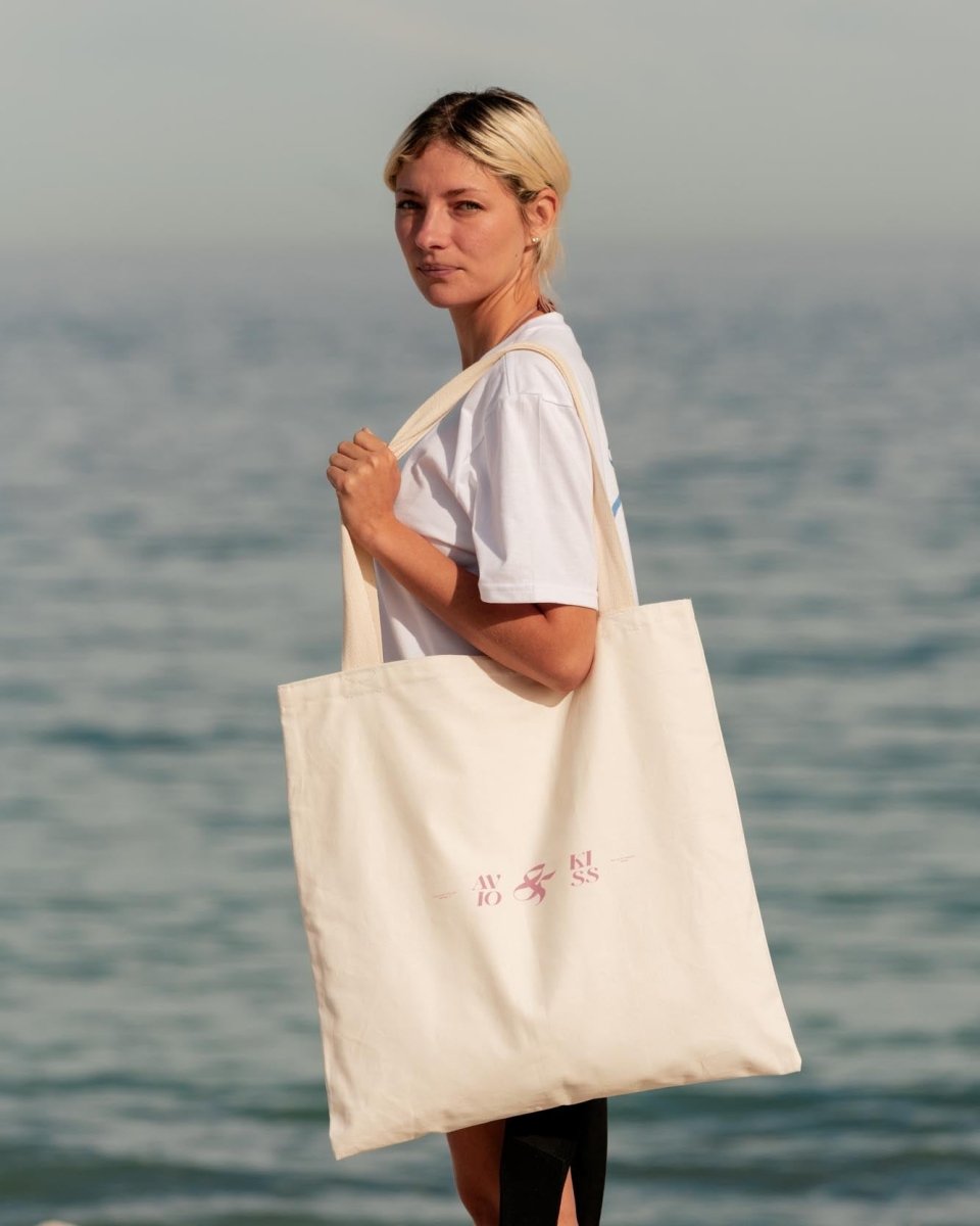 AVIO & KISS Tote Bag (Blue/Pink)