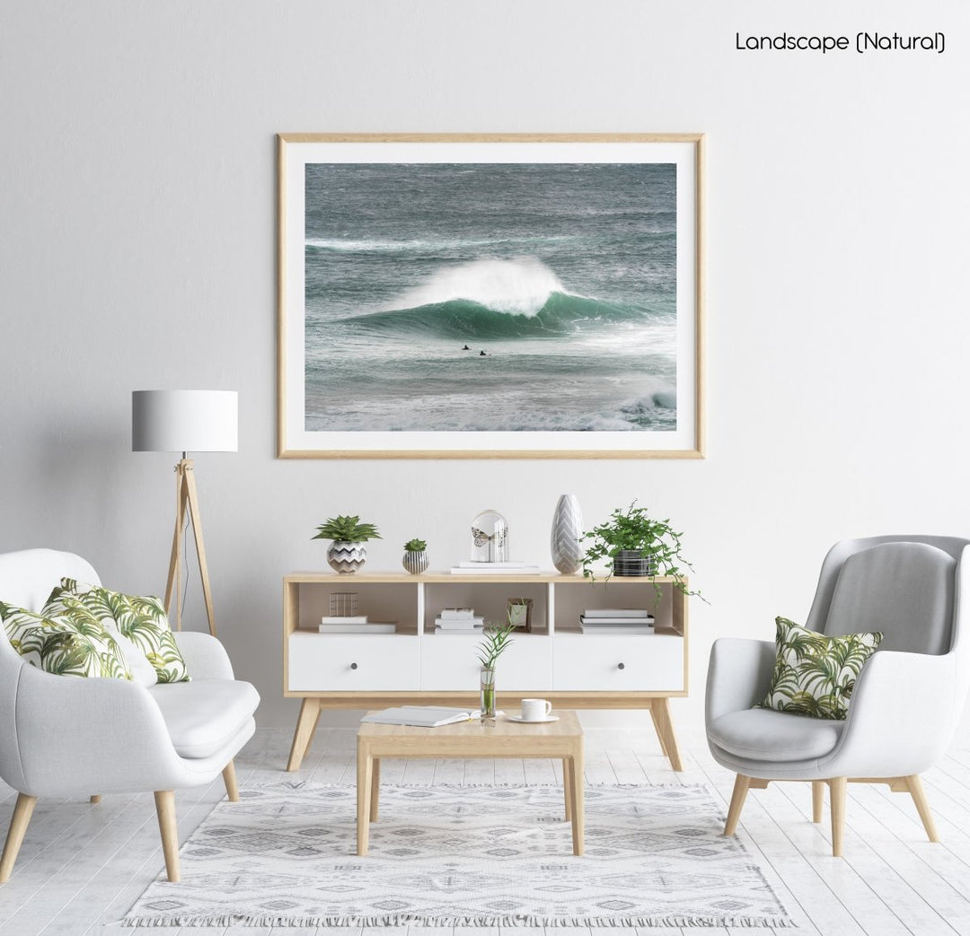 Big wave crashing out in ocean