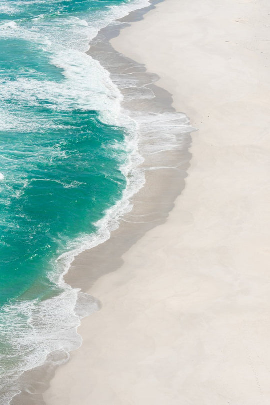 Aerial of an empty beach along the west coast of south africa