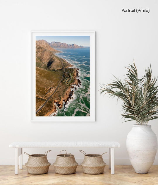 Aerial of clarence drive in cape town