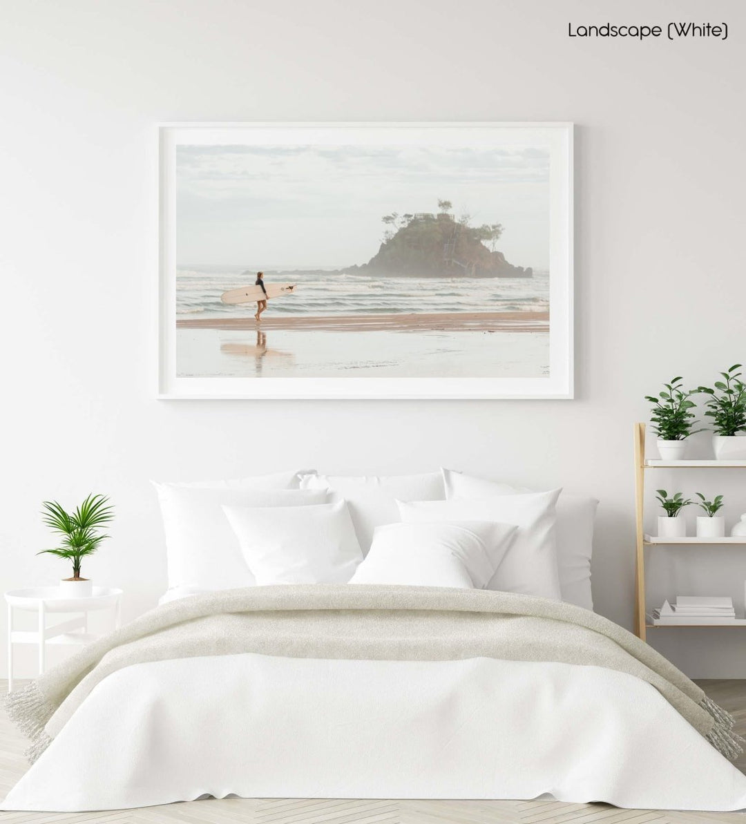 Girl walking with longboard in byron bay