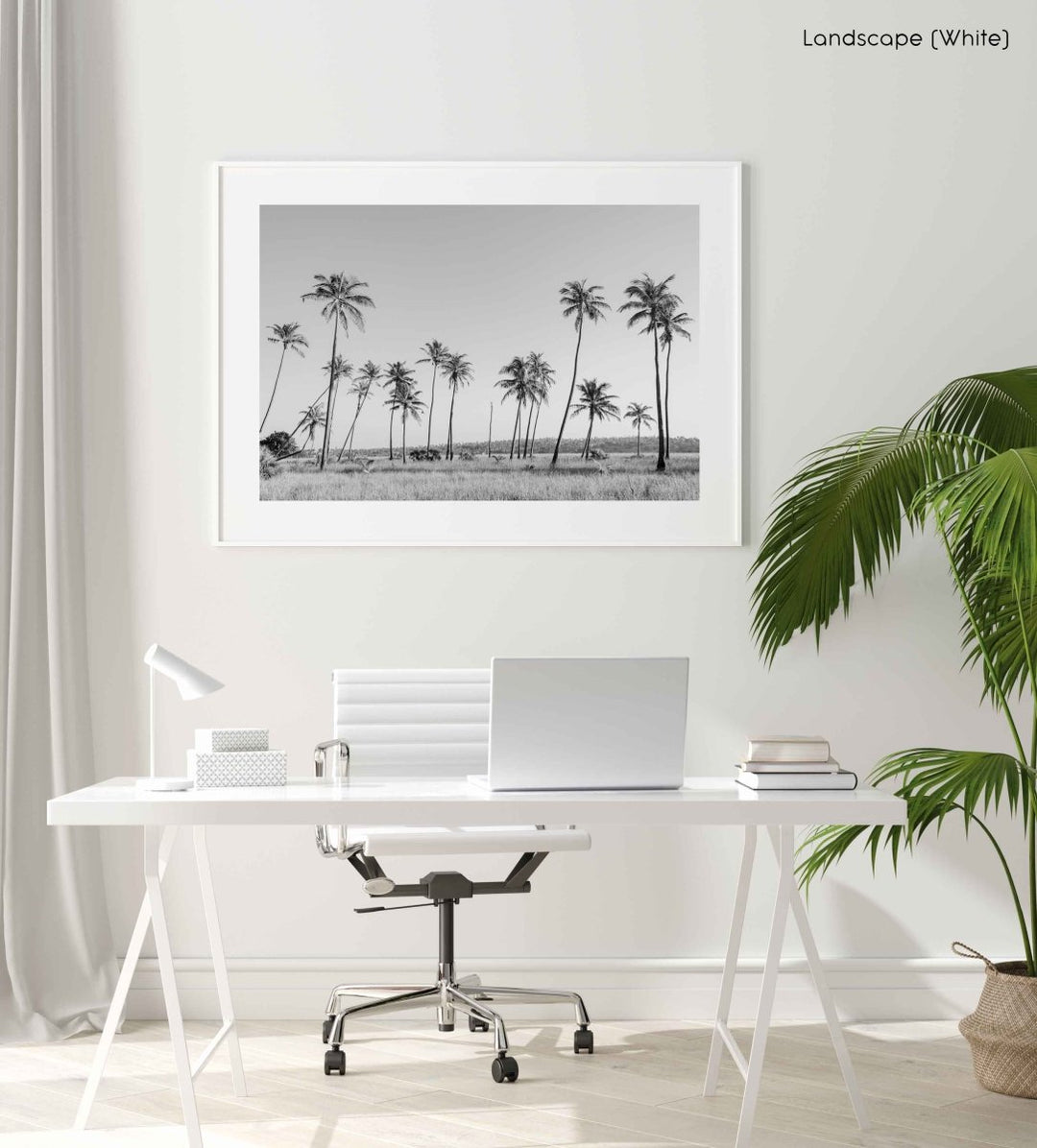 Framed Artwork with a white frame  in an office space