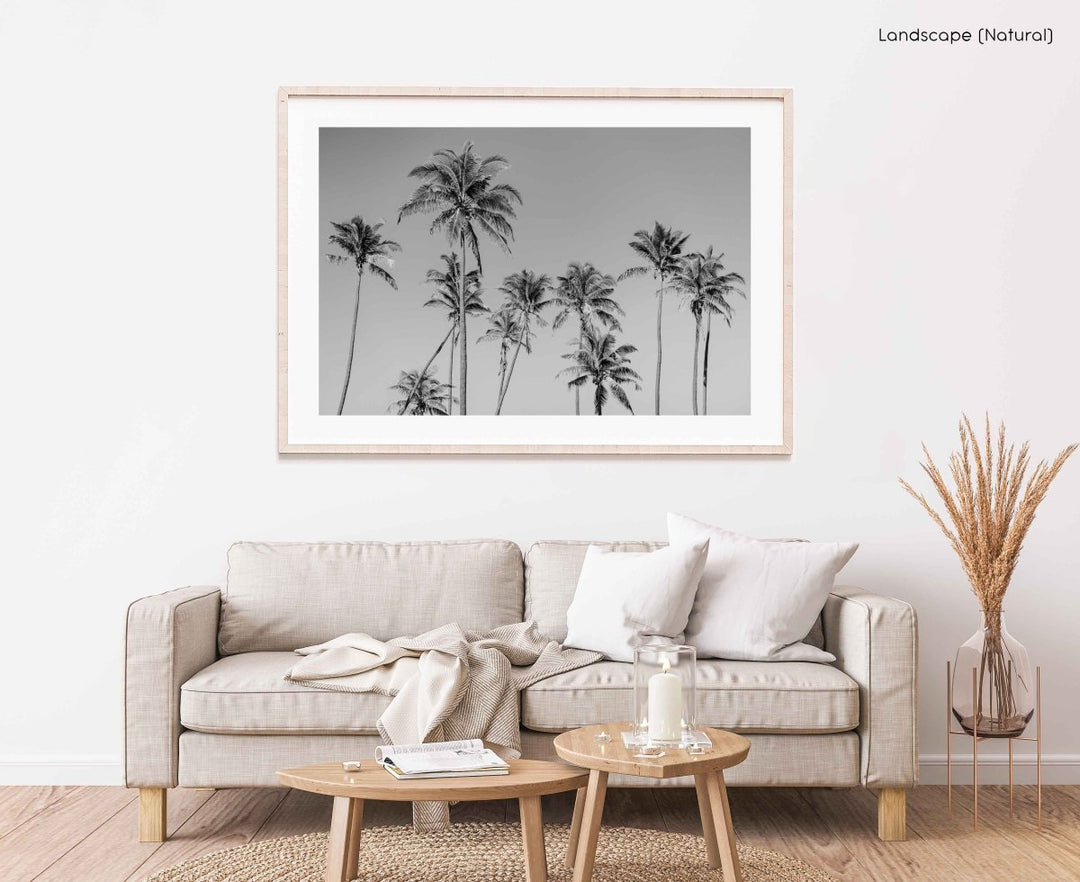 Framed Artwork with a natural frame in a living room