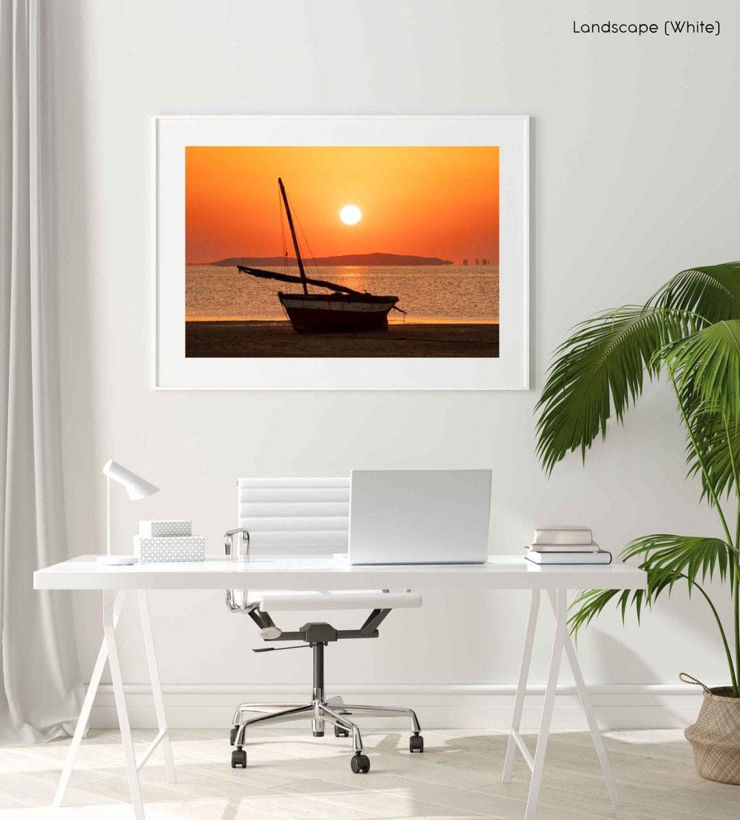 Framed Artwork with a white frame  in an office space