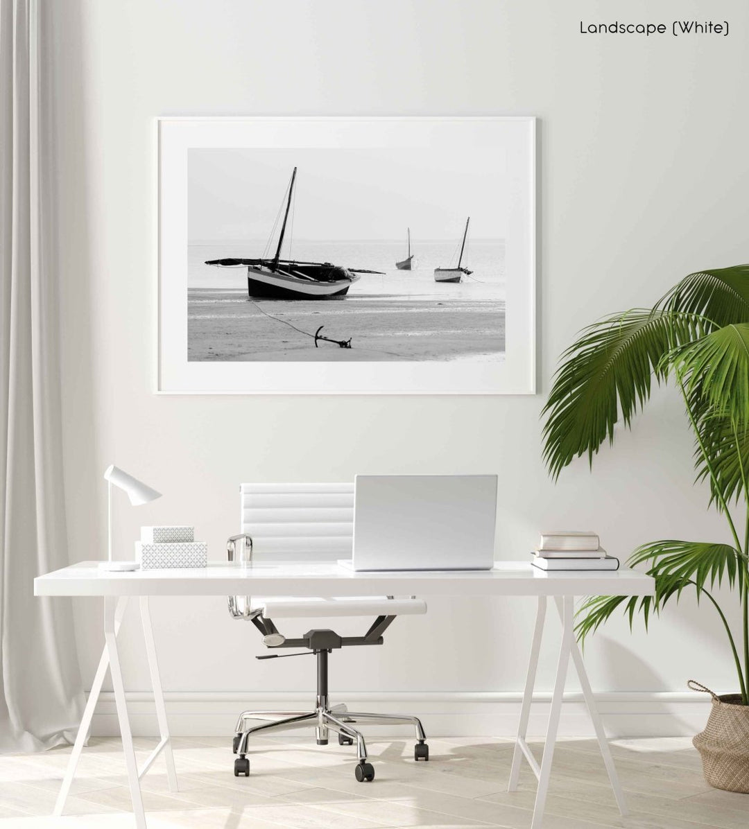 Framed Artwork with a white frame  in an office space