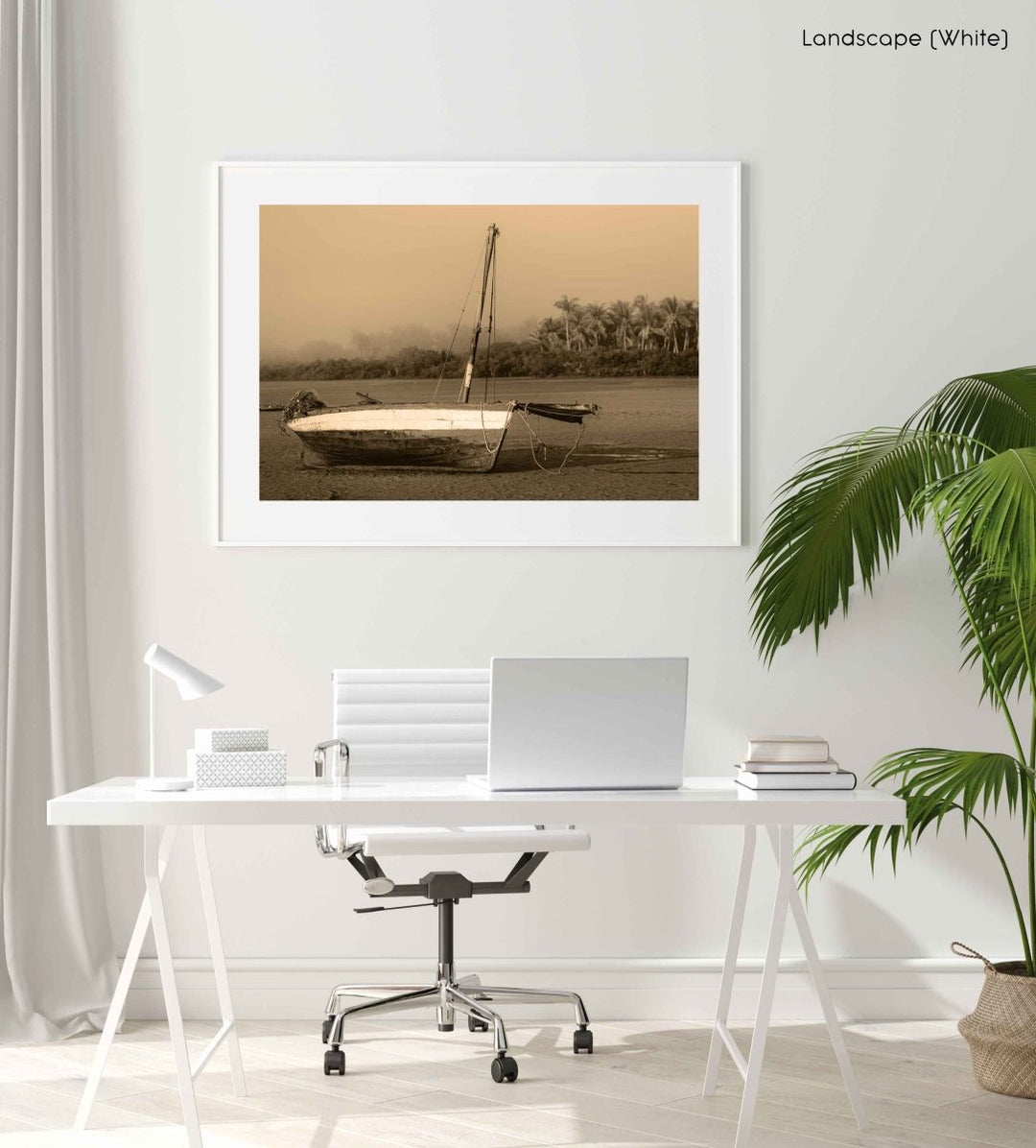 Framed Artwork with a white frame  in an office space