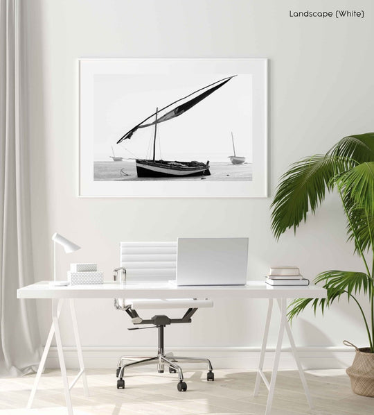 Framed Artwork with a white frame  in an office space