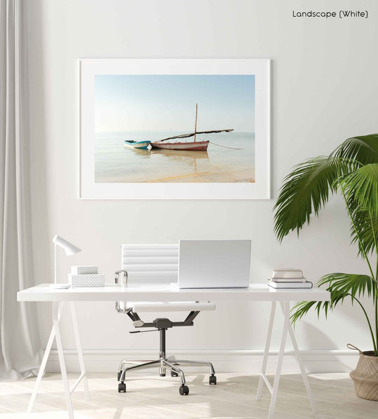 Framed Artwork with a white frame  in an office space