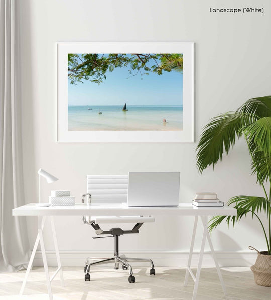 Framed Artwork with a white frame  in an office space