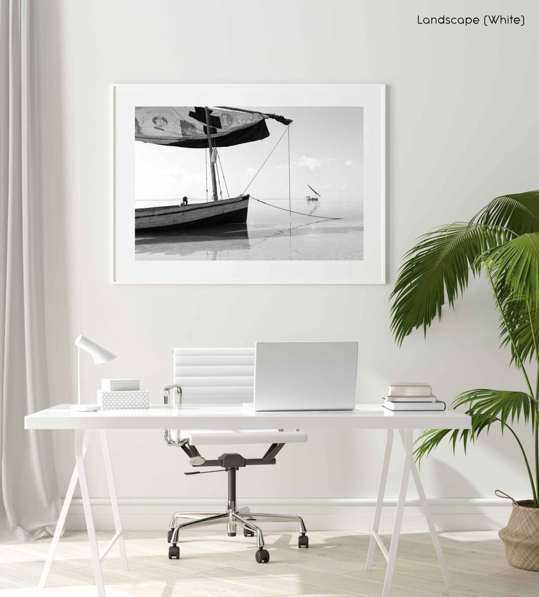 Framed Artwork with a white frame  in an office space