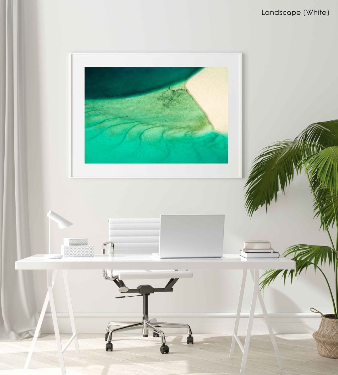 Framed Artwork with a white frame  in an office space