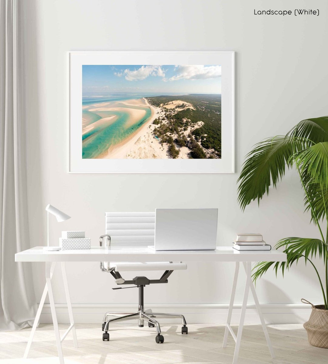 Framed Artwork with a white frame  in an office space