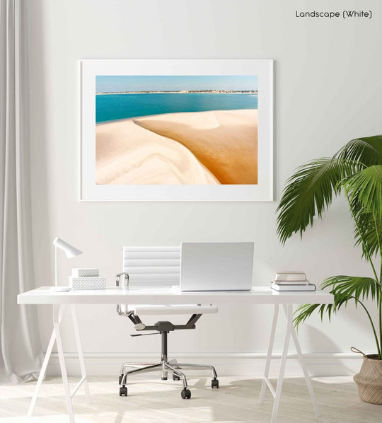 Framed Artwork with a white frame  in an office space