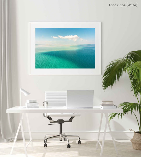 Framed Artwork with a white frame  in an office space