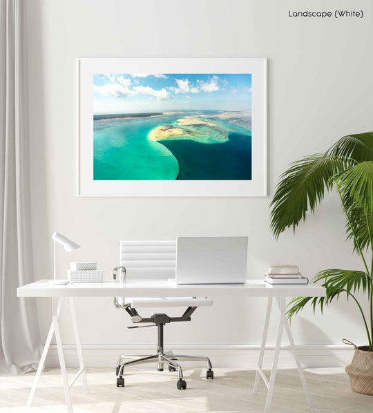 Framed Artwork with a white frame  in an office space