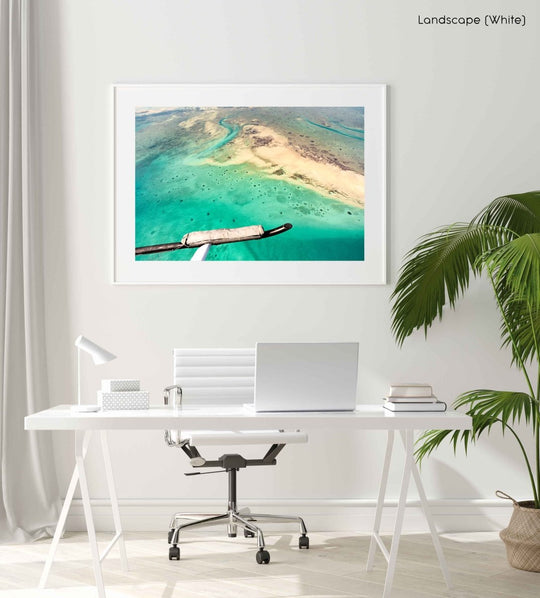 Framed Artwork with a white frame  in an office space