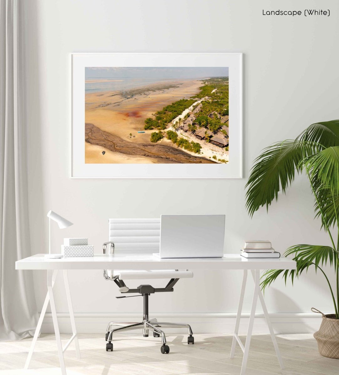 Framed Artwork with a white frame  in an office space