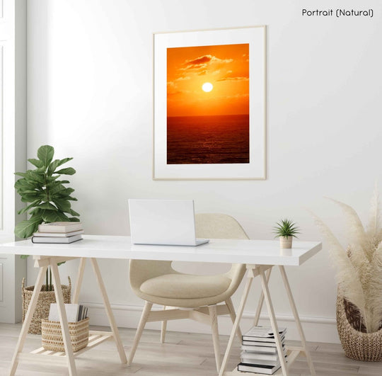 Framed Artwork with a natural frame in a living room