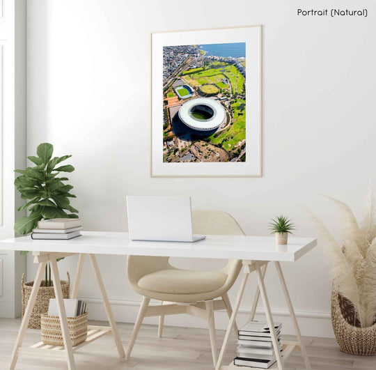 Framed Artwork with a natural frame in a living room