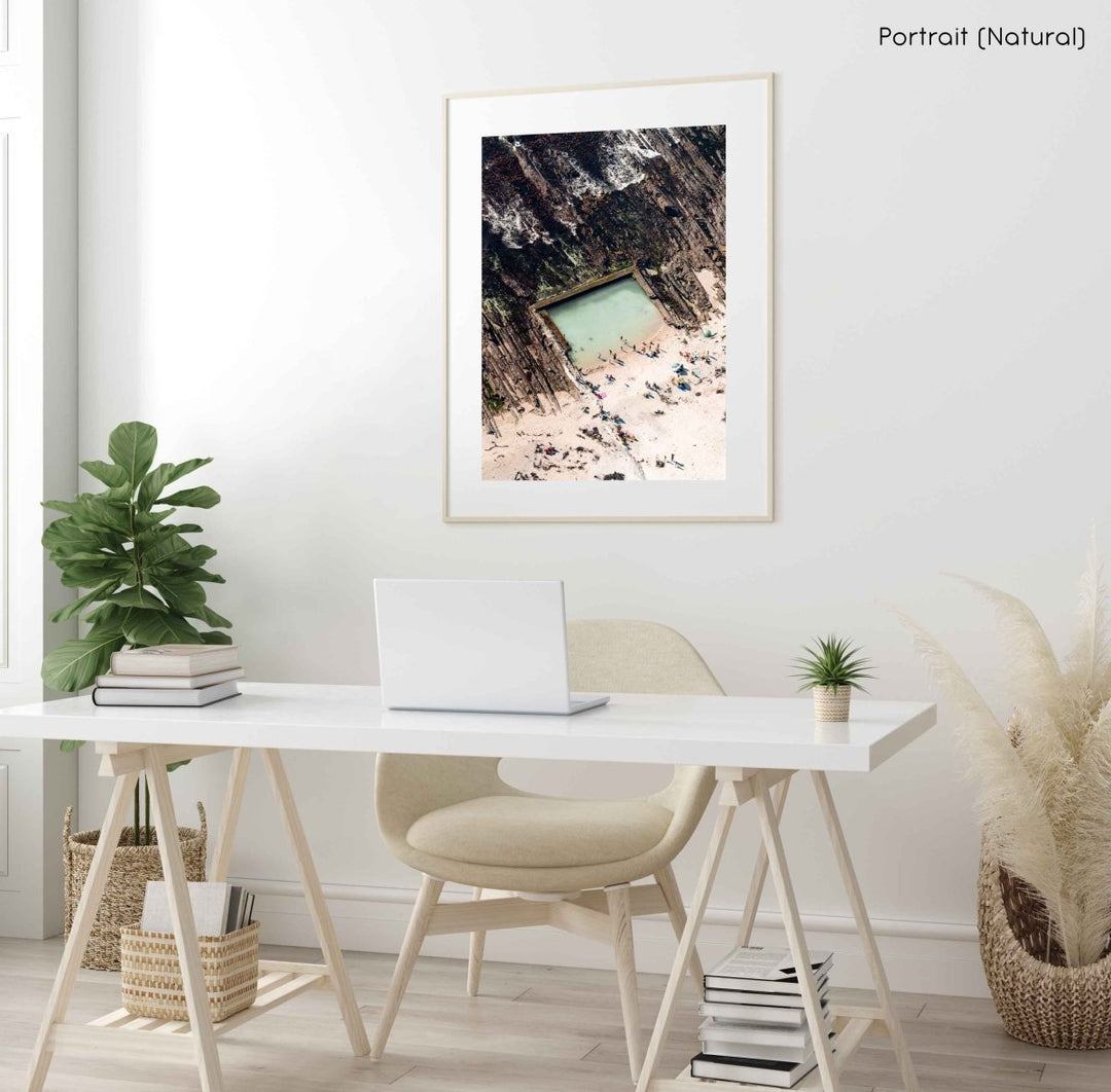 Framed Artwork with a natural frame in a living room