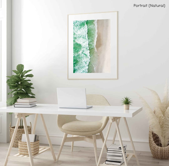 Framed Artwork with a natural frame in a living room