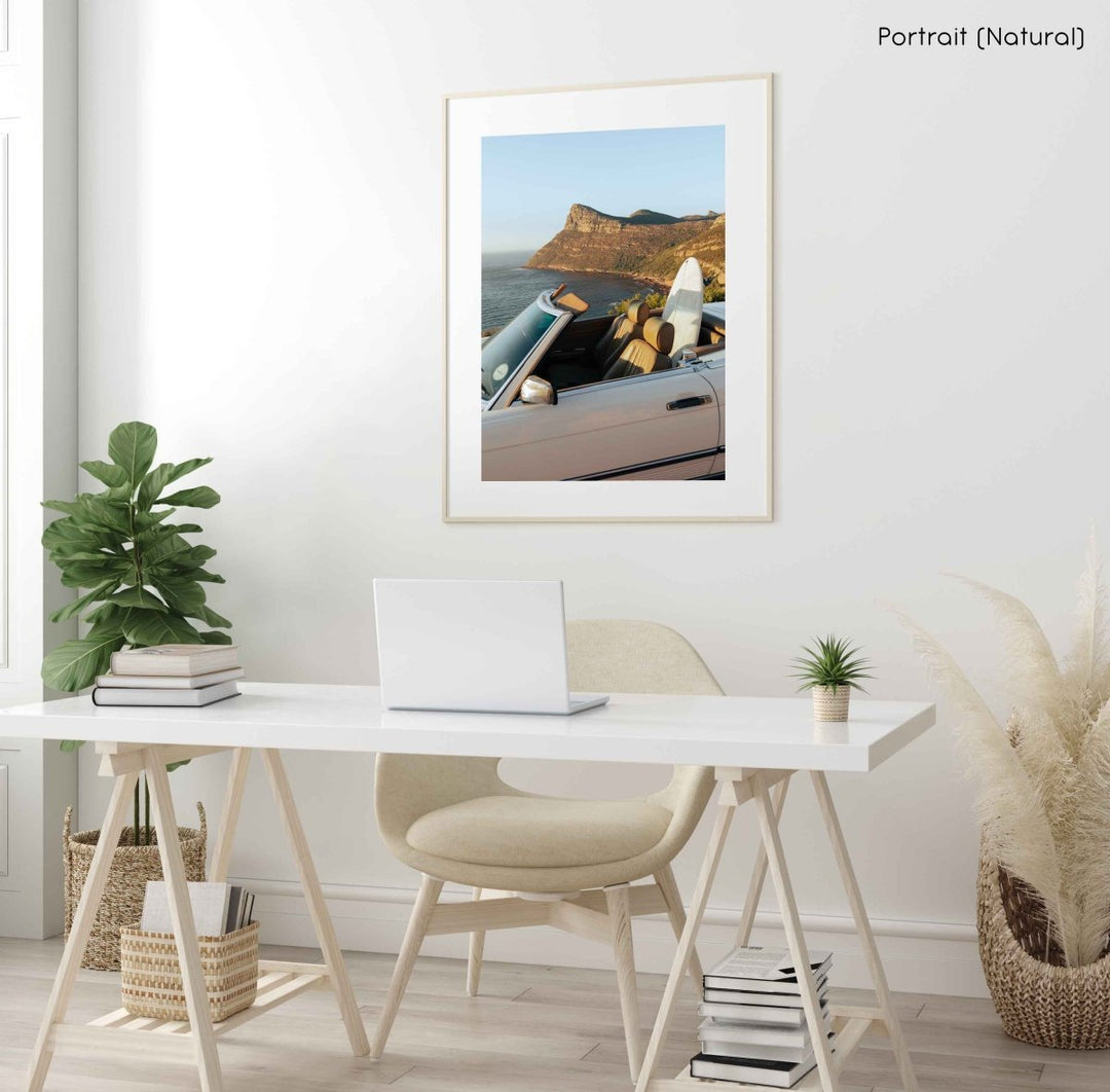 Framed Artwork with a natural frame in a living room