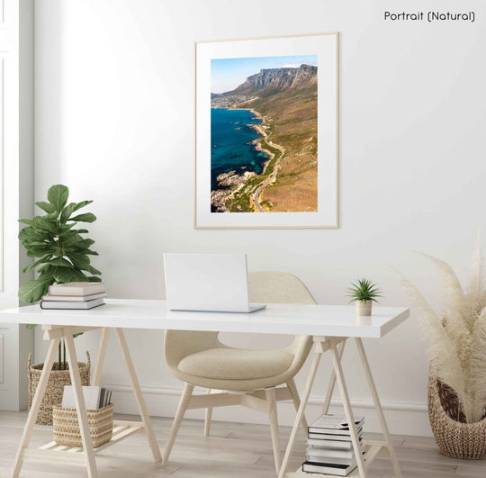 Framed Artwork with a natural frame in a living room