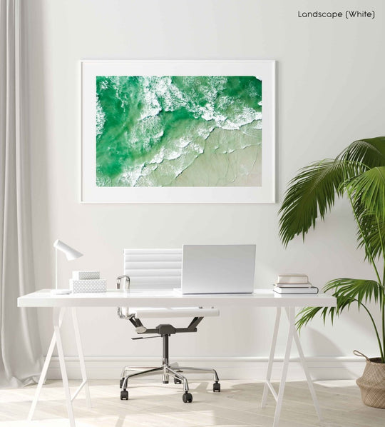 Framed Artwork with a white frame in an office space