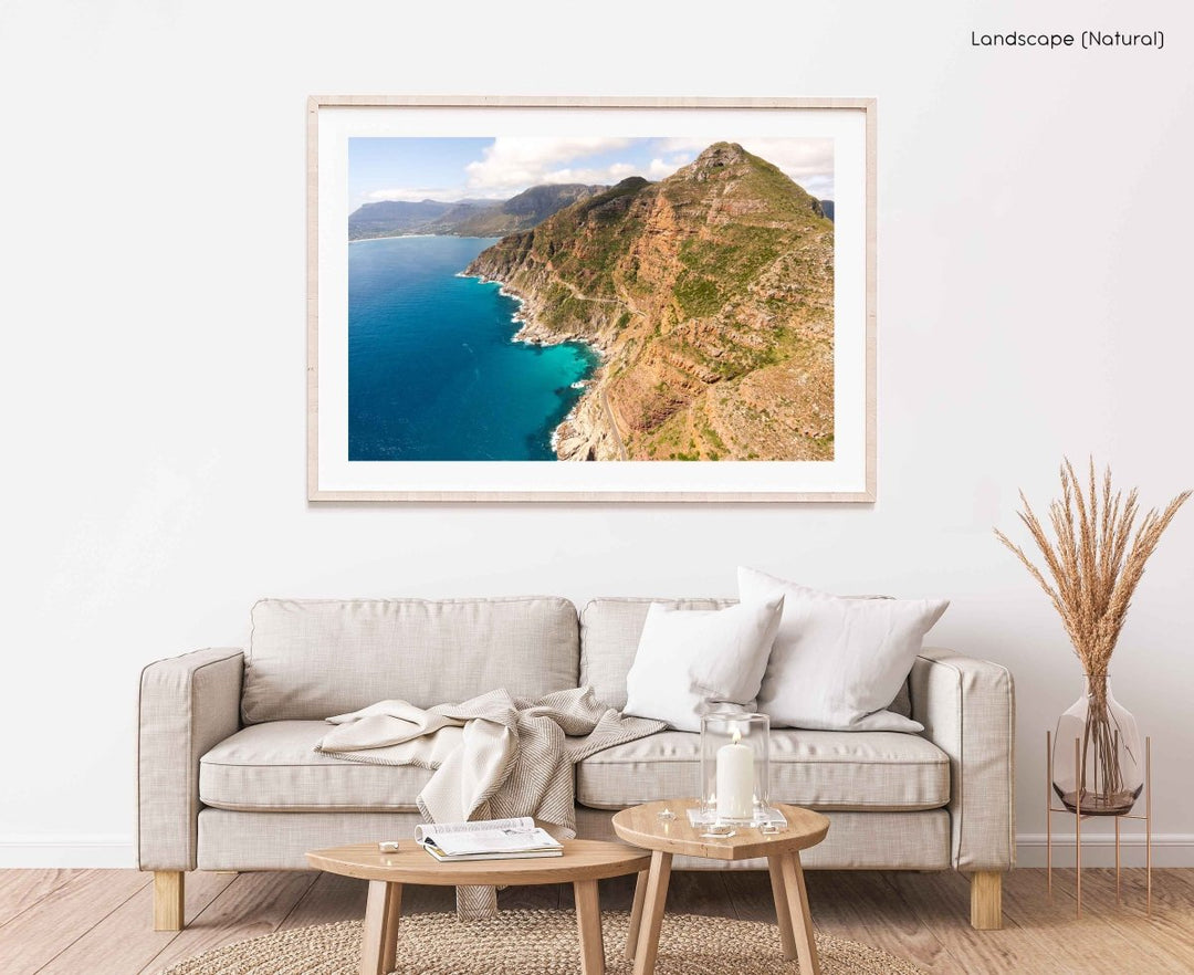 Framed Artwork with a natural frame in a living room