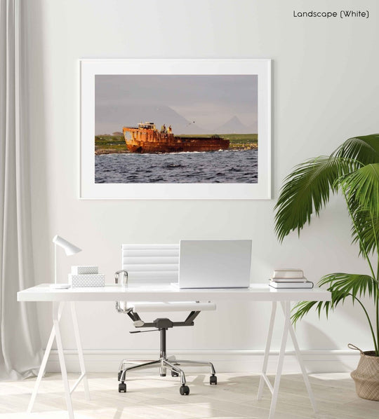 Framed Artwork with a white frame in an office space