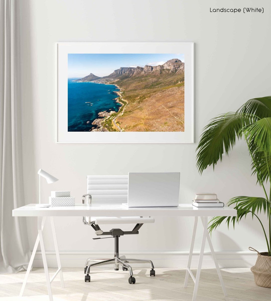 Framed Artwork with a white frame in an office space