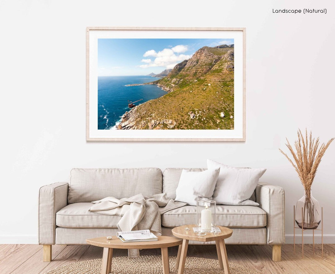 Framed Artwork with a natural frame in a living room