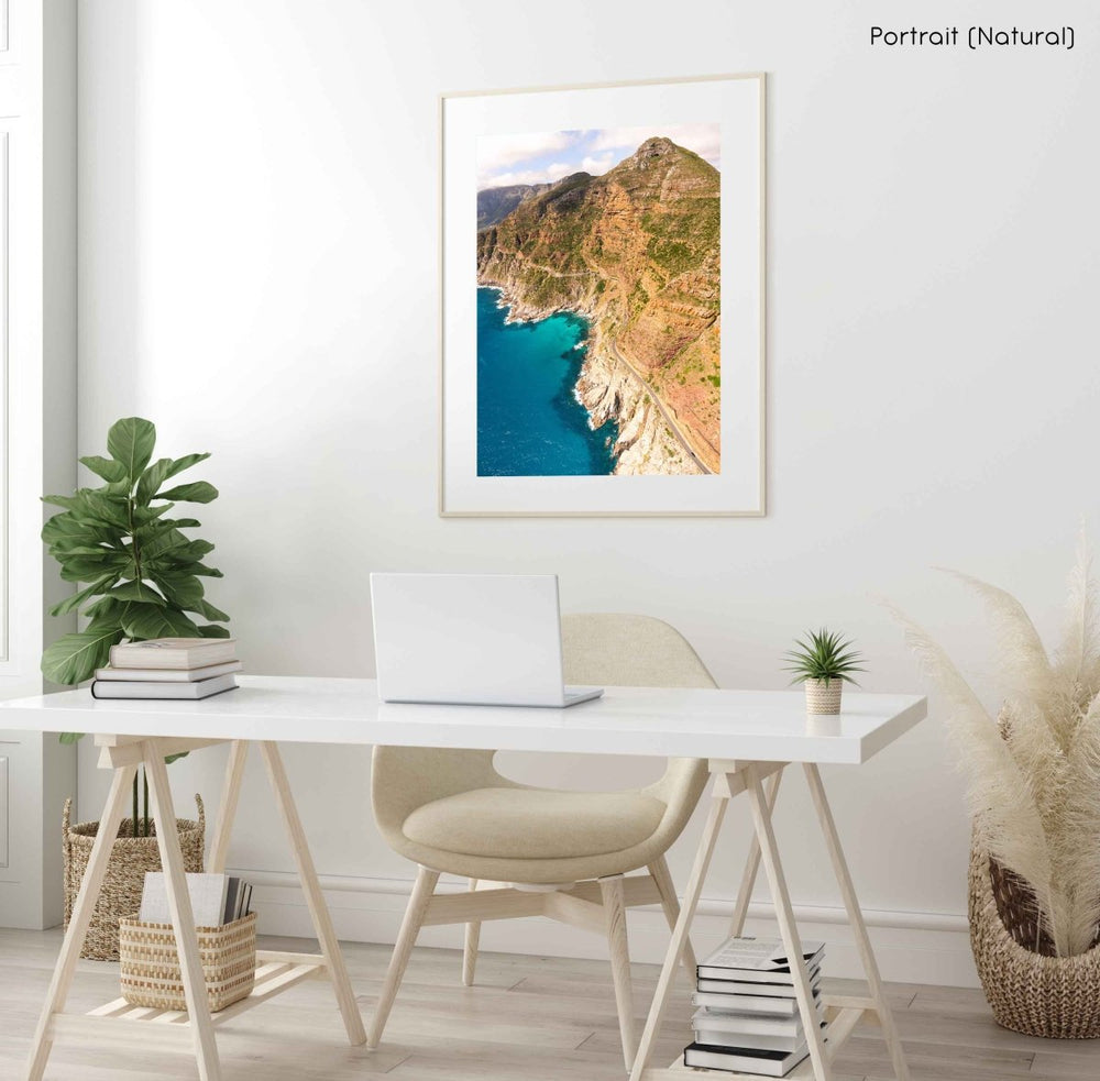 Framed Artwork with a natural frame in a living room