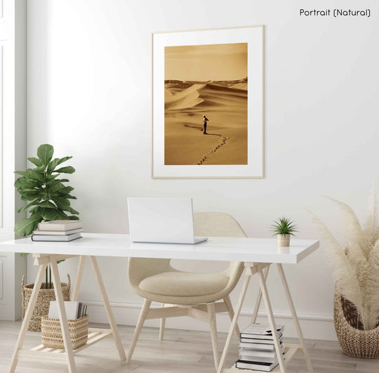 Framed Artwork with a natural frame in a living room