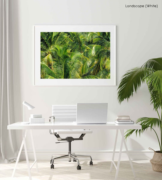 Framed Artwork with a white frame in an office space