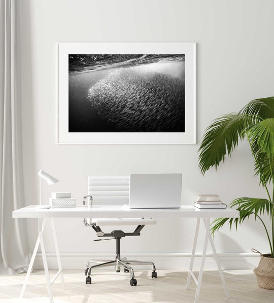 Framed Artwork with a white frame in an office space