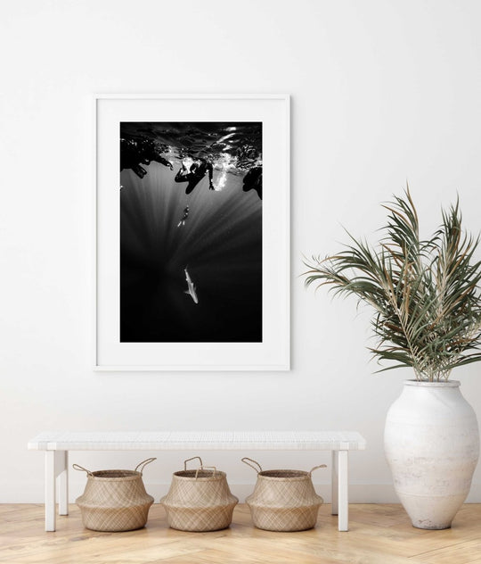 Framed Artwork with a white frame in an office space