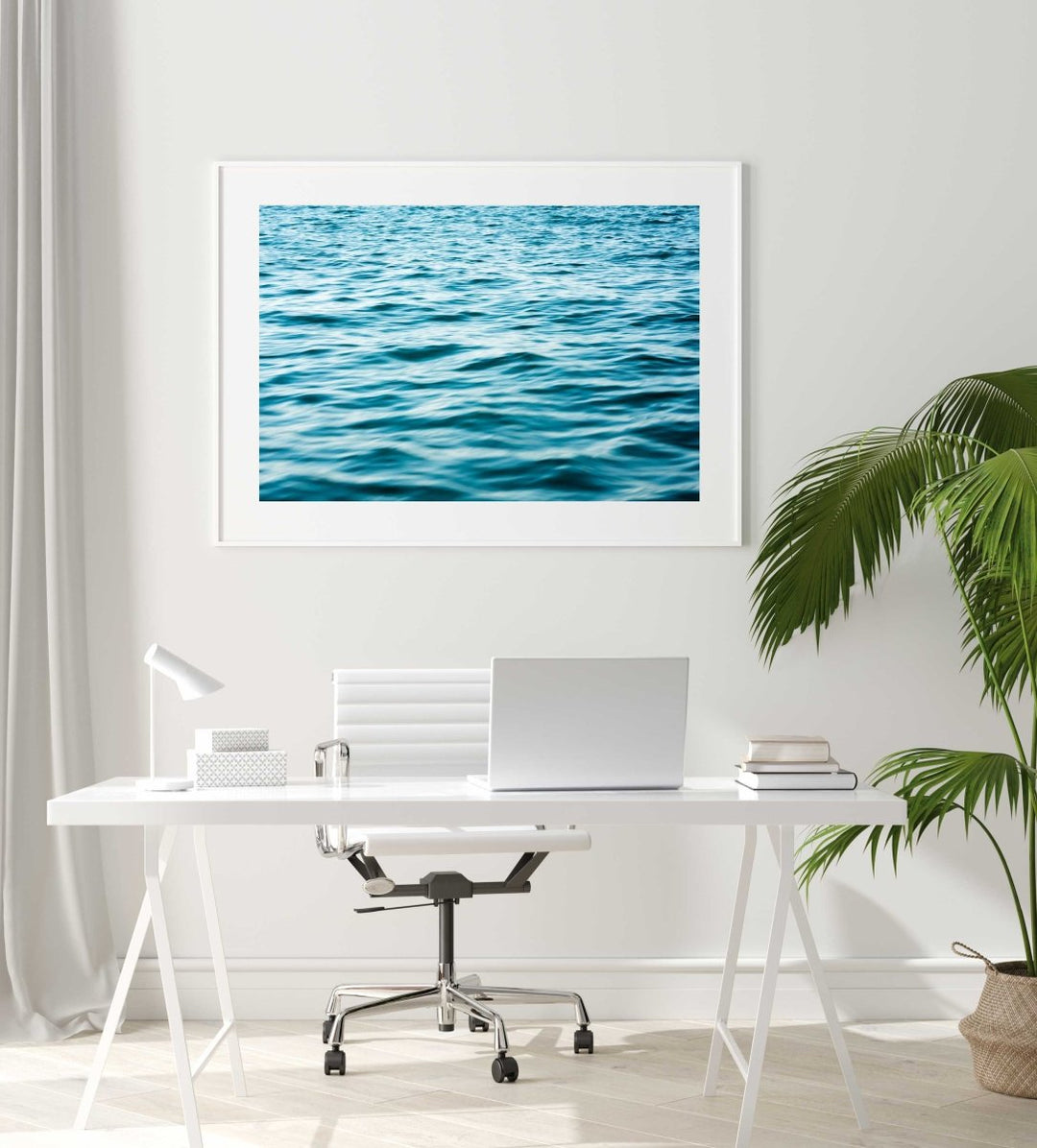 Framed Artwork with a white frame in an office space