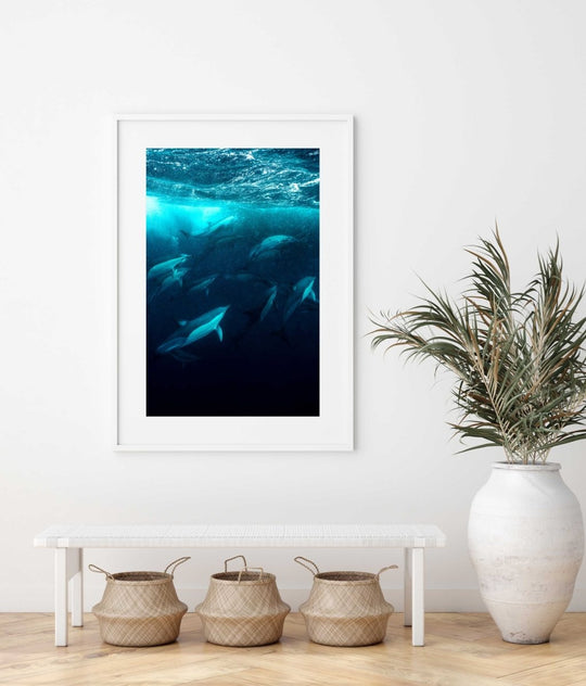 Framed Artwork with a white frame in an office space
