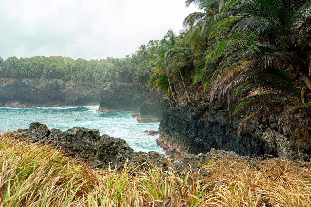 Hiking around Rolas island and exploring the cliffs and palm trees.