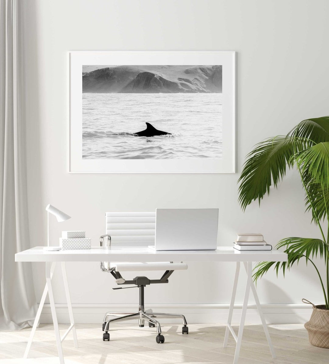 Framed Artwork with a white frame in an office space