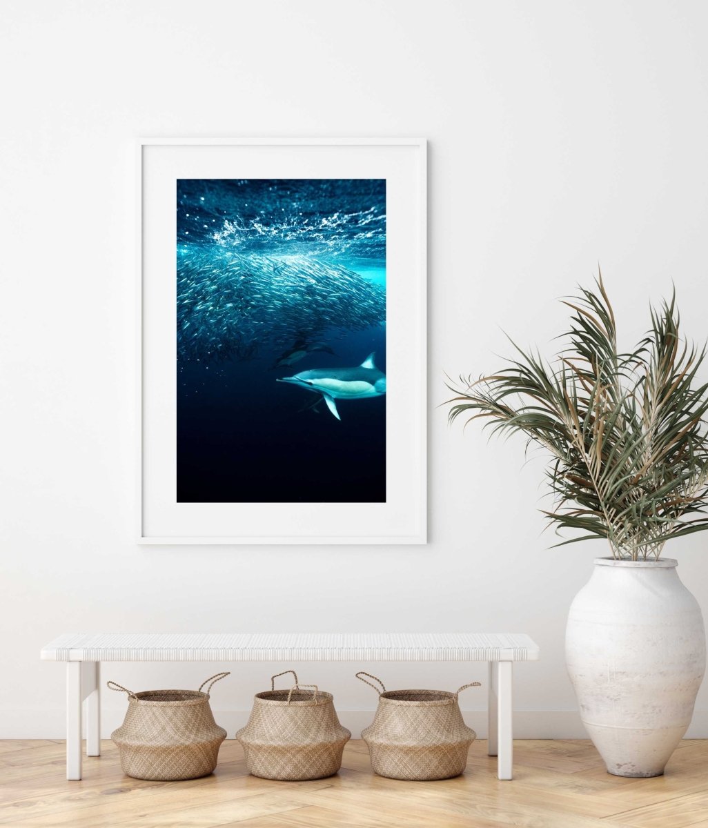 Framed Artwork with a white frame in an office space