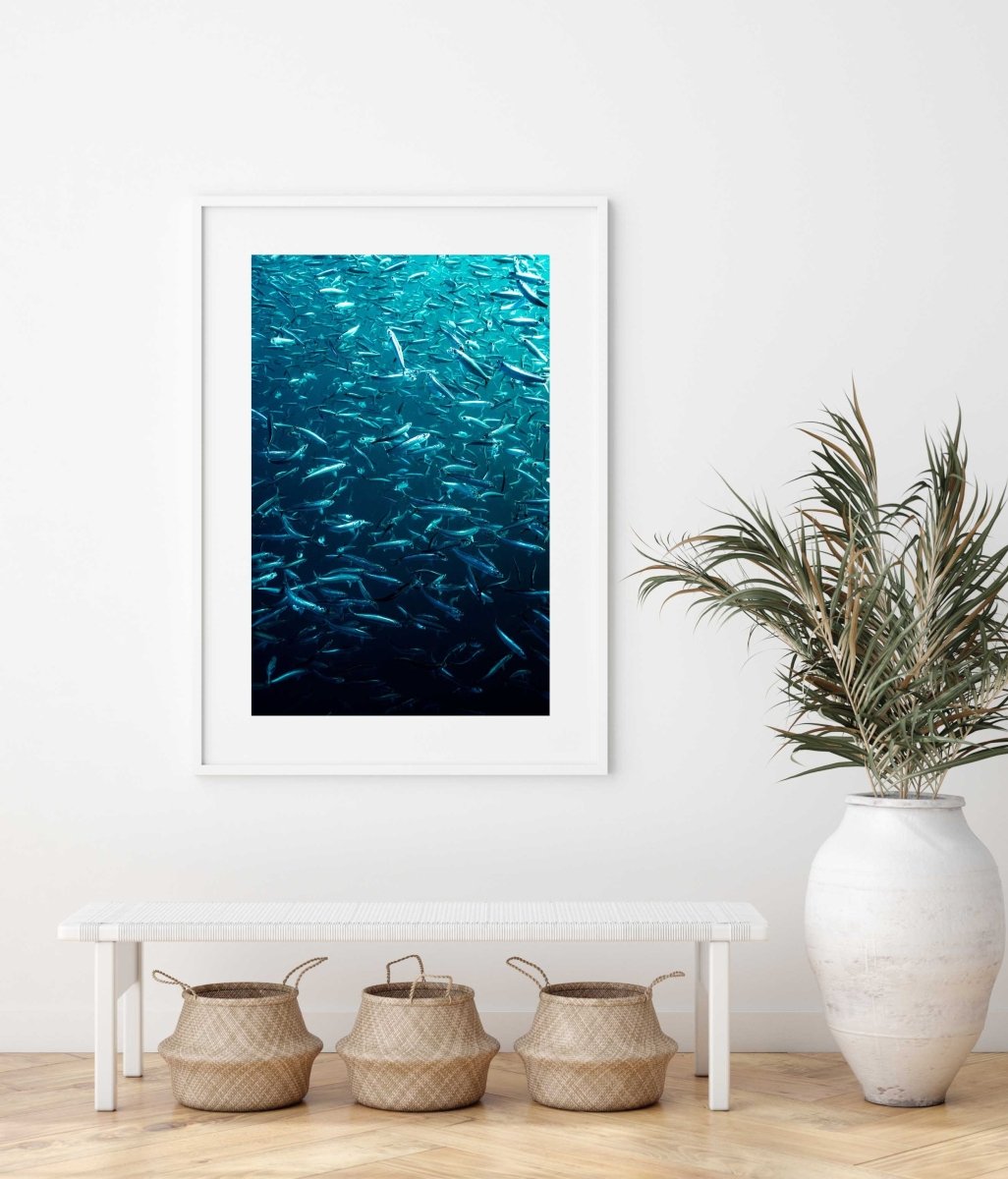 Framed Artwork with a white frame in an office space